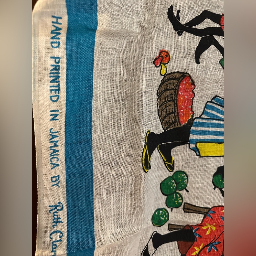 Hand Printed Jamaican Linen Wall Art - Picture 2 of 4
